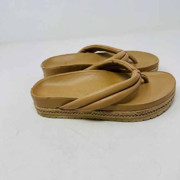 Vince Tan Leather Platform Flip Flop Sandals Women’s Size 7.5 - Picture 6 of 12